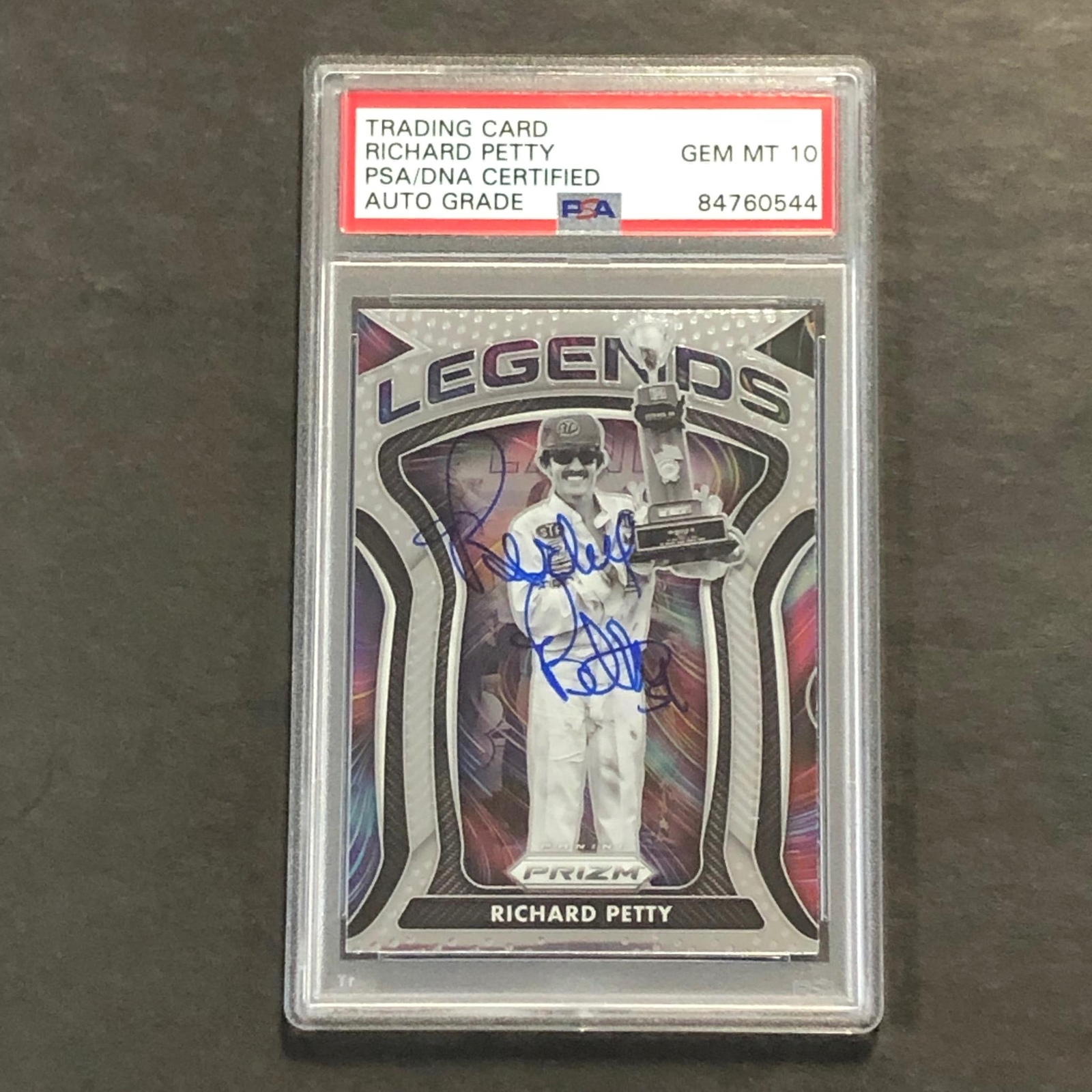 2021 Panini Prizm Racing #82 Richard Petty Signed Card AUTO GRADE 10 PSA Slabbed
