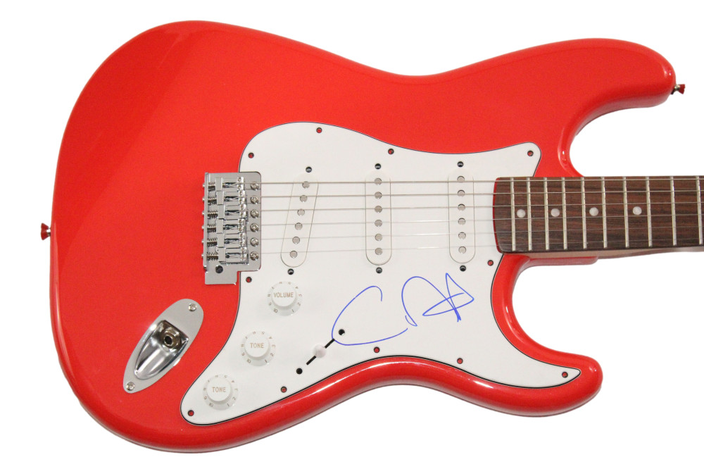Carlos Santana Signed Autograph Red Fender Electric Guitar - Moonflower JSA COA