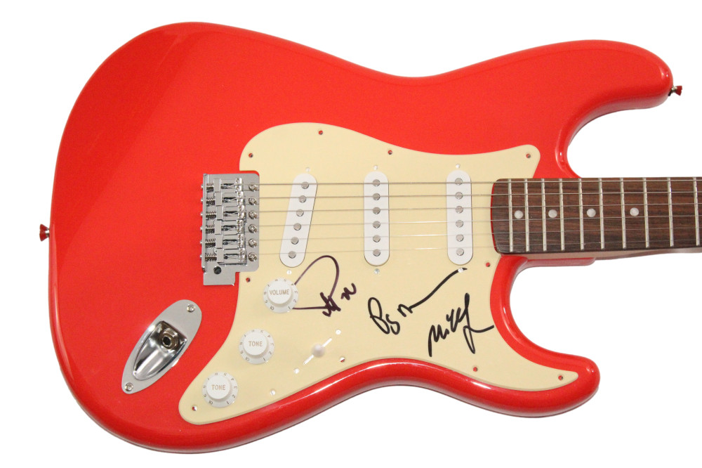 Trey Anastasio Mike Gordon Page McConnell Signed Autograph Red Fender Guitar JSA