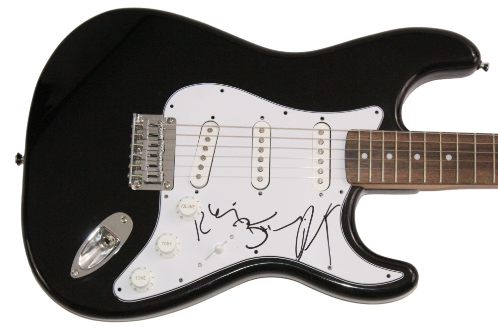 The Killers Signed Autograph Black Fender Guitar Brandon Flowers Ronnie Dave JSA