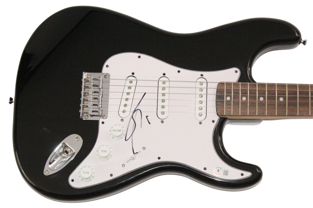 Shania Twain Signed Autograph Black Fender Electric Guitar Up! w/ Beckett COA