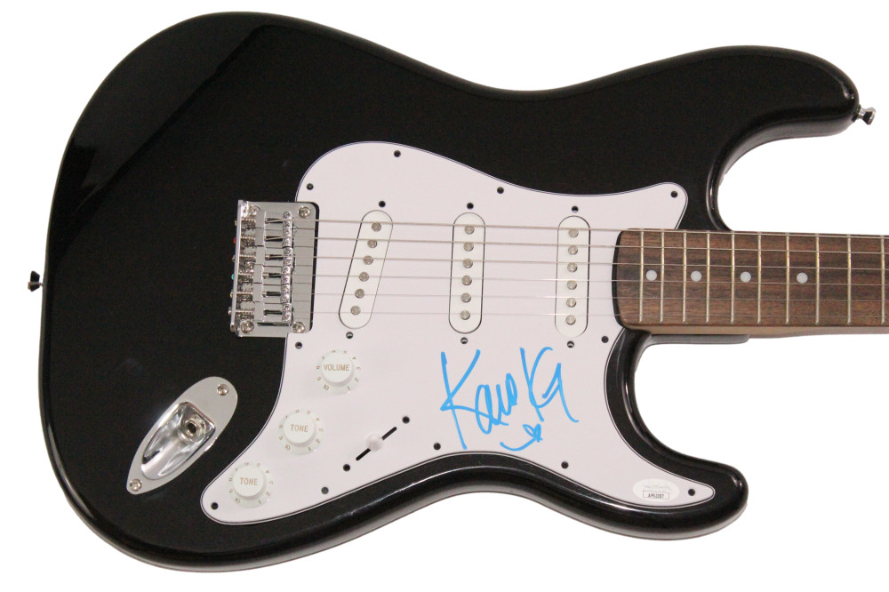Karol G Signed Autograph Black Fender Electric Guitar - Ocean KG0516 w/ JSA COA