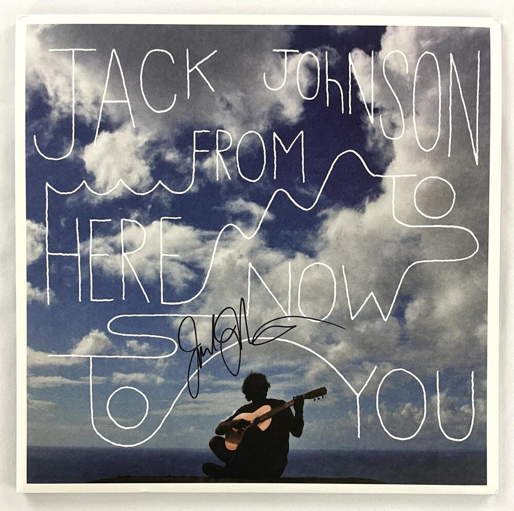 Jack Johnson Signed Autograph Album Vinyl Record From Here to Now to You JSA COA