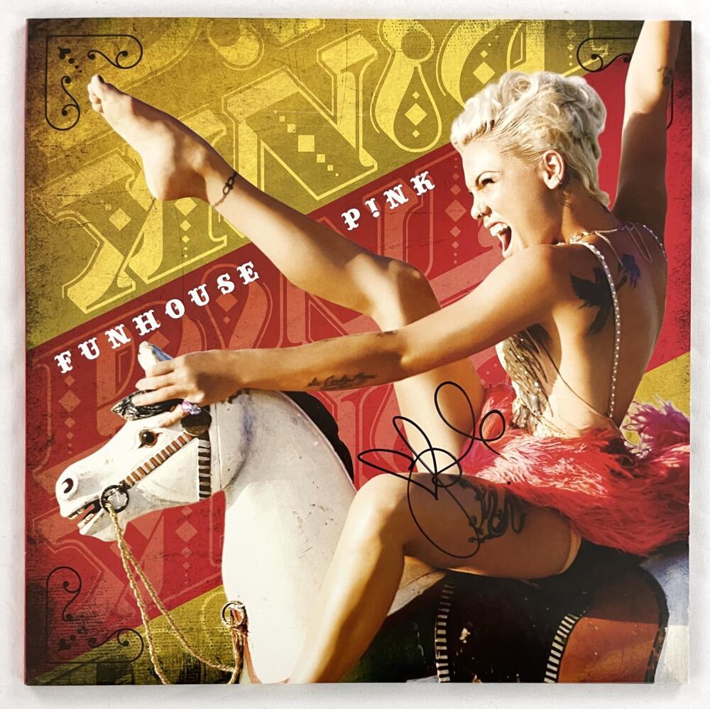 P!nk Pink Signed Autograph Album Vinyl Record - Funhouse w/ JSA COA