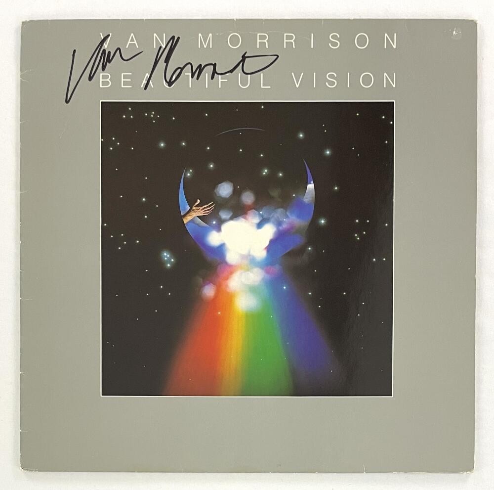 Van Morrison Signed Autograph Album Vinyl Record LP Beautiful Vision w/ JSA COA