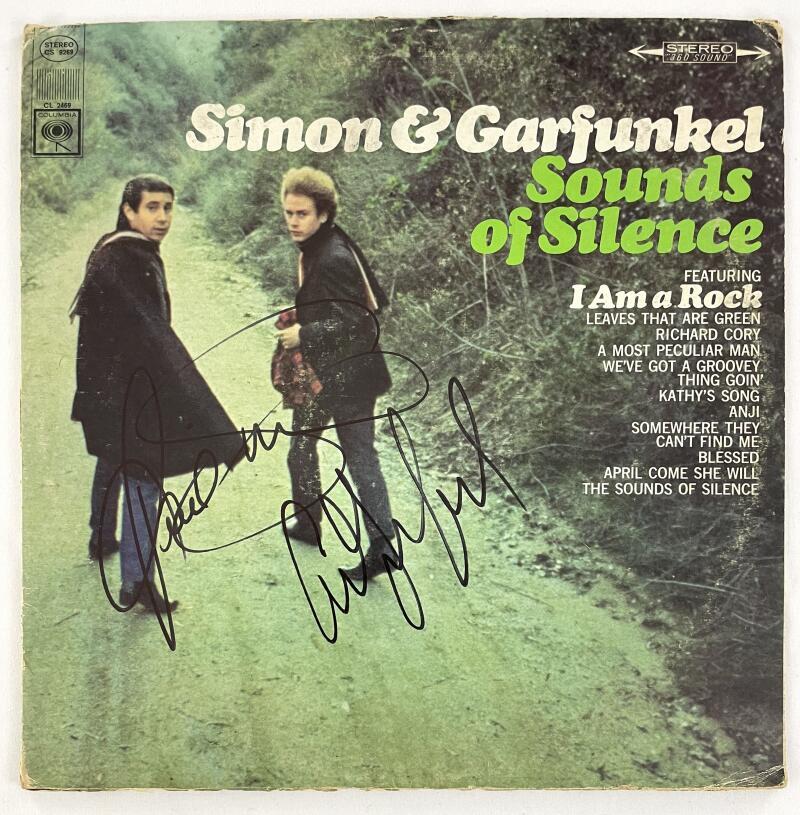 Paul Simon & Art Garfunkel Signed Autograph Album Record Sounds of Silence BAS