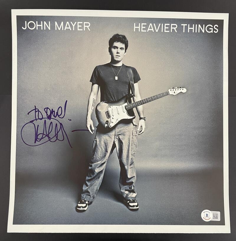 John Mayer Signed Autograph 12x12 Album LP Insert Heavier Things w/ Beckett COA