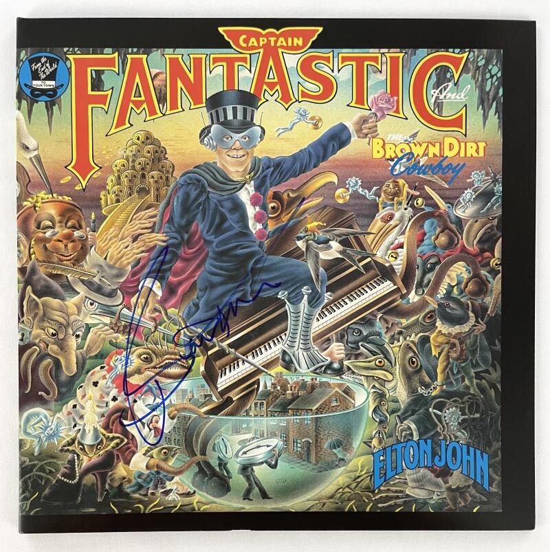 Bernie Taupin Signed Autograph Album Record Elton John Captain Fantastic JSA COA