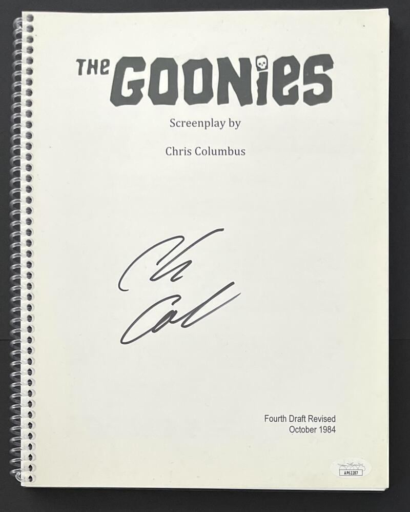Chris Columbus Signed Autograph The Goonies Full Movie Script Screenplay JSA COA