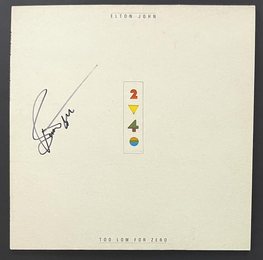 Bernie Taupin Signed Autograph Album Record Elton John Too Low for Zero JSA COA