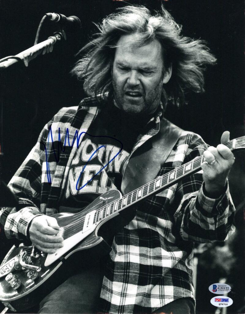 Neil Young CSNY Signed Autograph 11x14 Photo - Harvest w/ Beckett PSA COA