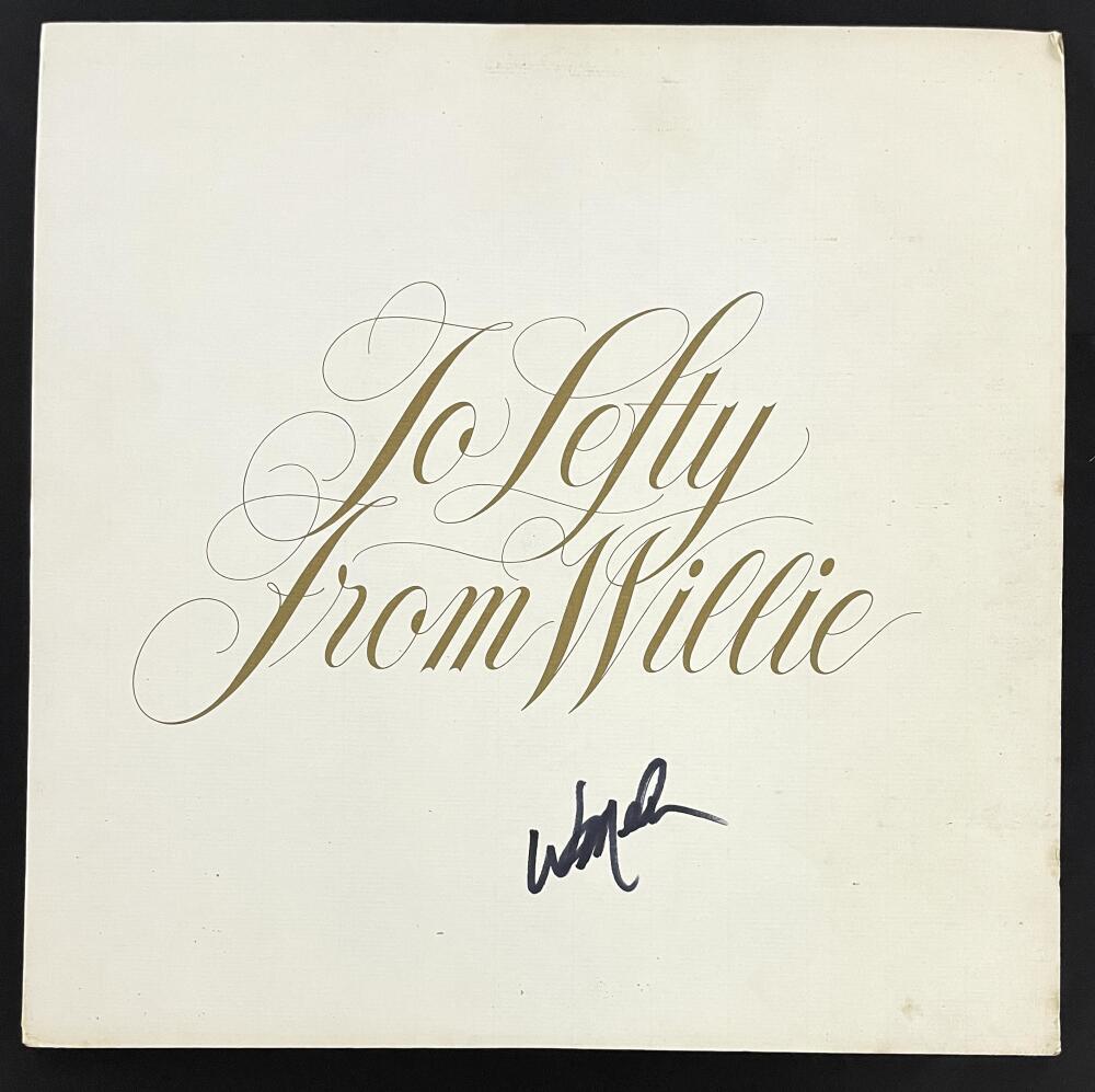 WILLIE NELSON SIGNED AUTOGRAPH ALBUM VINYL RECORD LP – TO LEFTY FROM JSA COA COLLECTIBLE MEMORABILIA