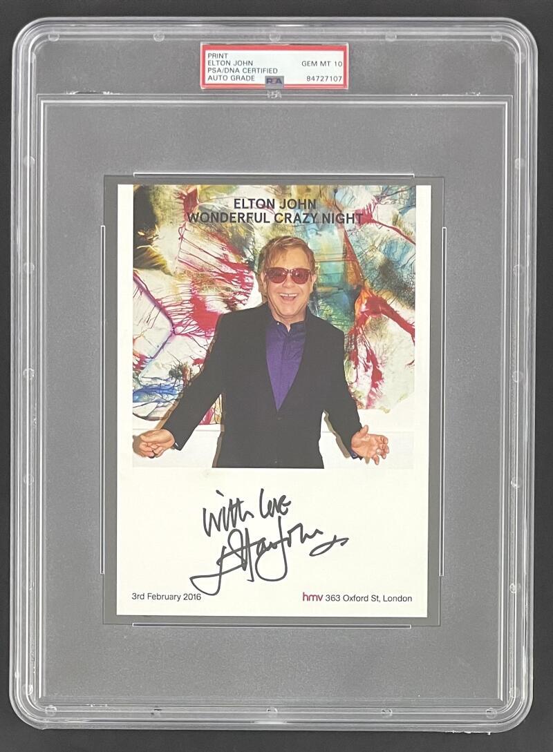 Elton John Signed Autograph PSA/DNA Jumbo Slabbed Encapsulated Photo GEM MINT 10