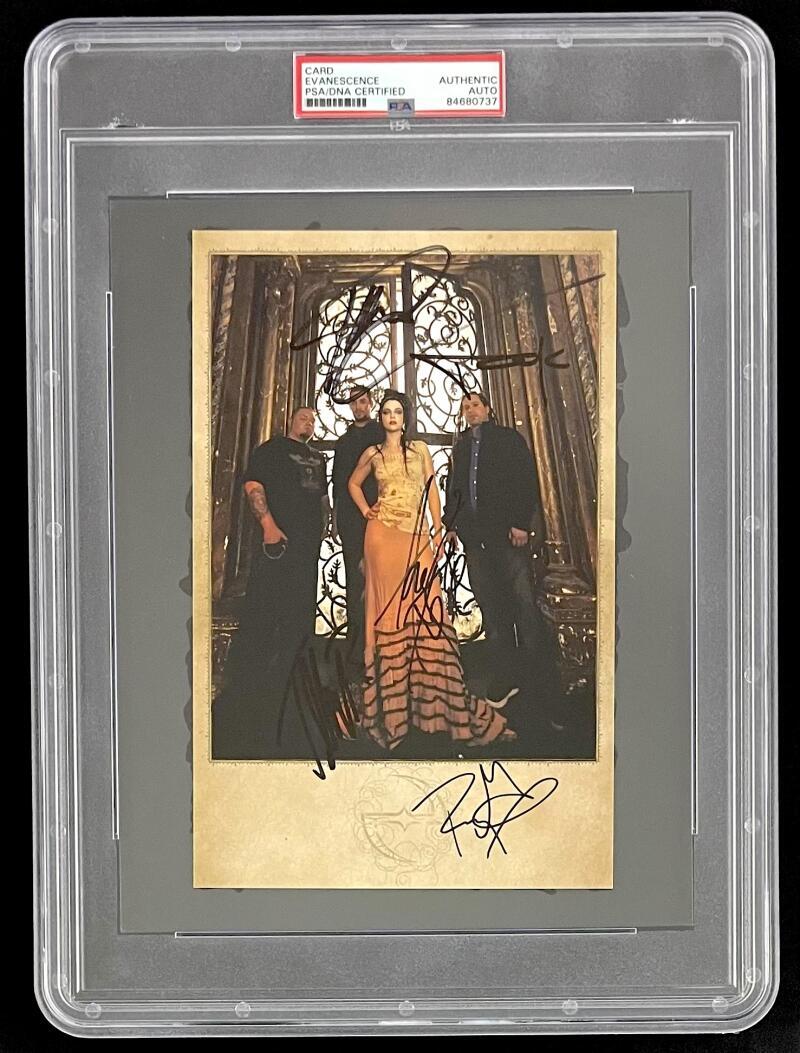Evanescence Band x5 Signed Autograph PSA/DNA Slabbed Encapsulated Photo Amy Lee