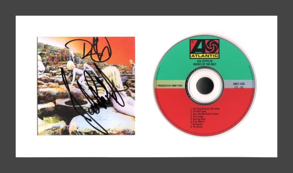 Robert Plant & John Paul Jones Signed Autograph Led Zeppelin CD Display JSA COA
