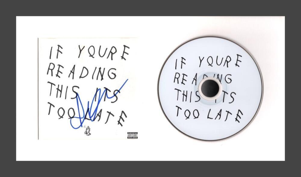 Drake Signed Autograph If You're Reading This It's Too Late Framed CD w/ JSA COA