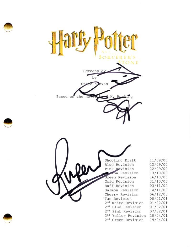 Daniel Radcliffe & Rupert Grint Signed Autograph Harry Potter Full Movie Script