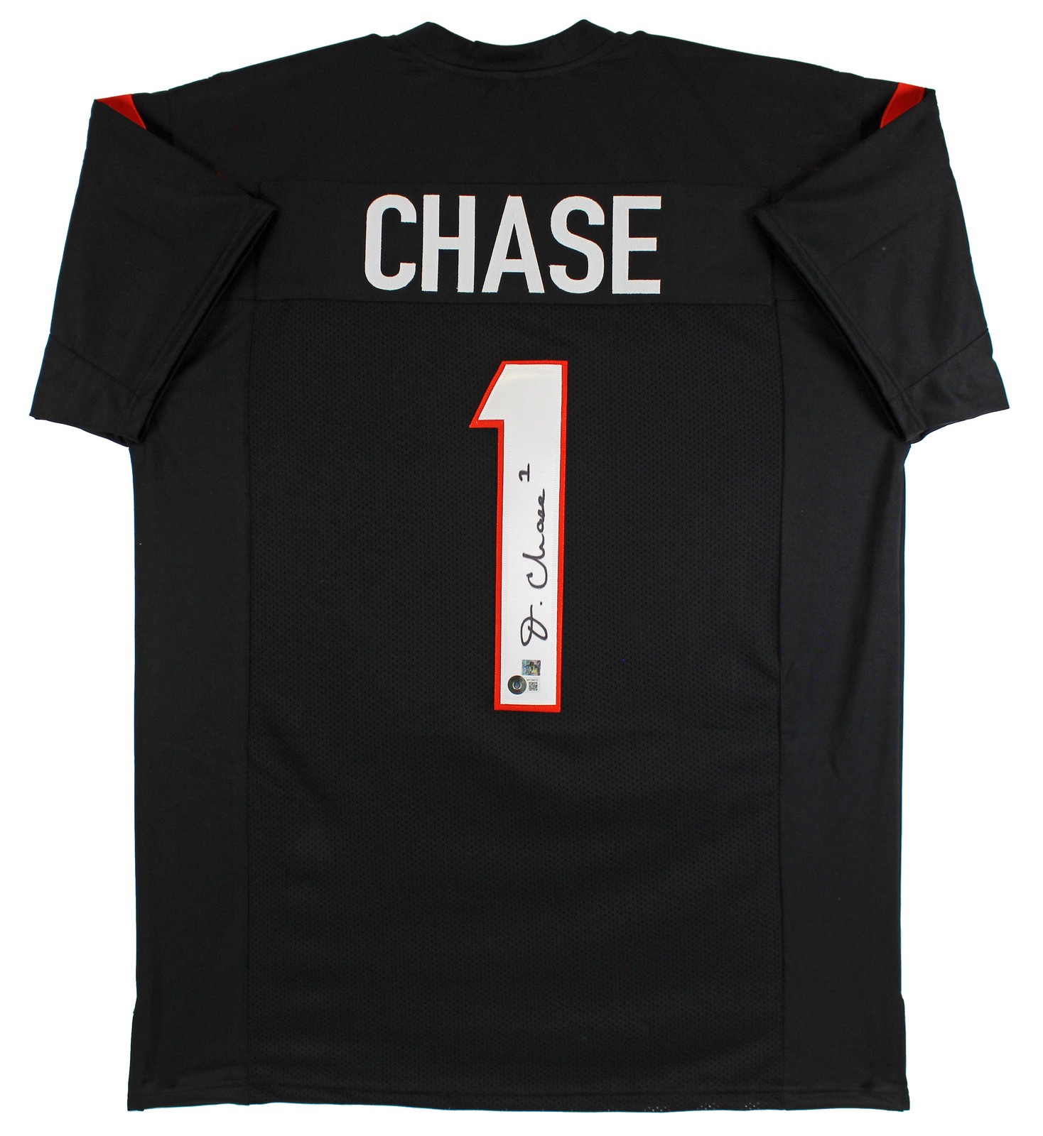 Ja'Marr Chase Authentic Signed Black Pro Style Jersey Autographed BAS Witnessed
