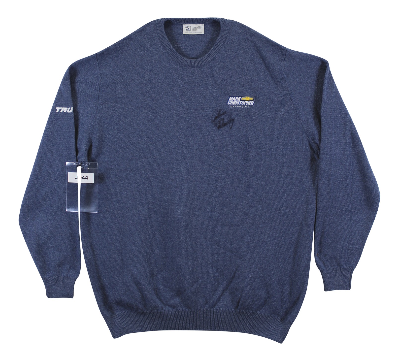 John Daly Signed Match Worn Blue Johnstons of Elgin Cashmere Sweater BAS
