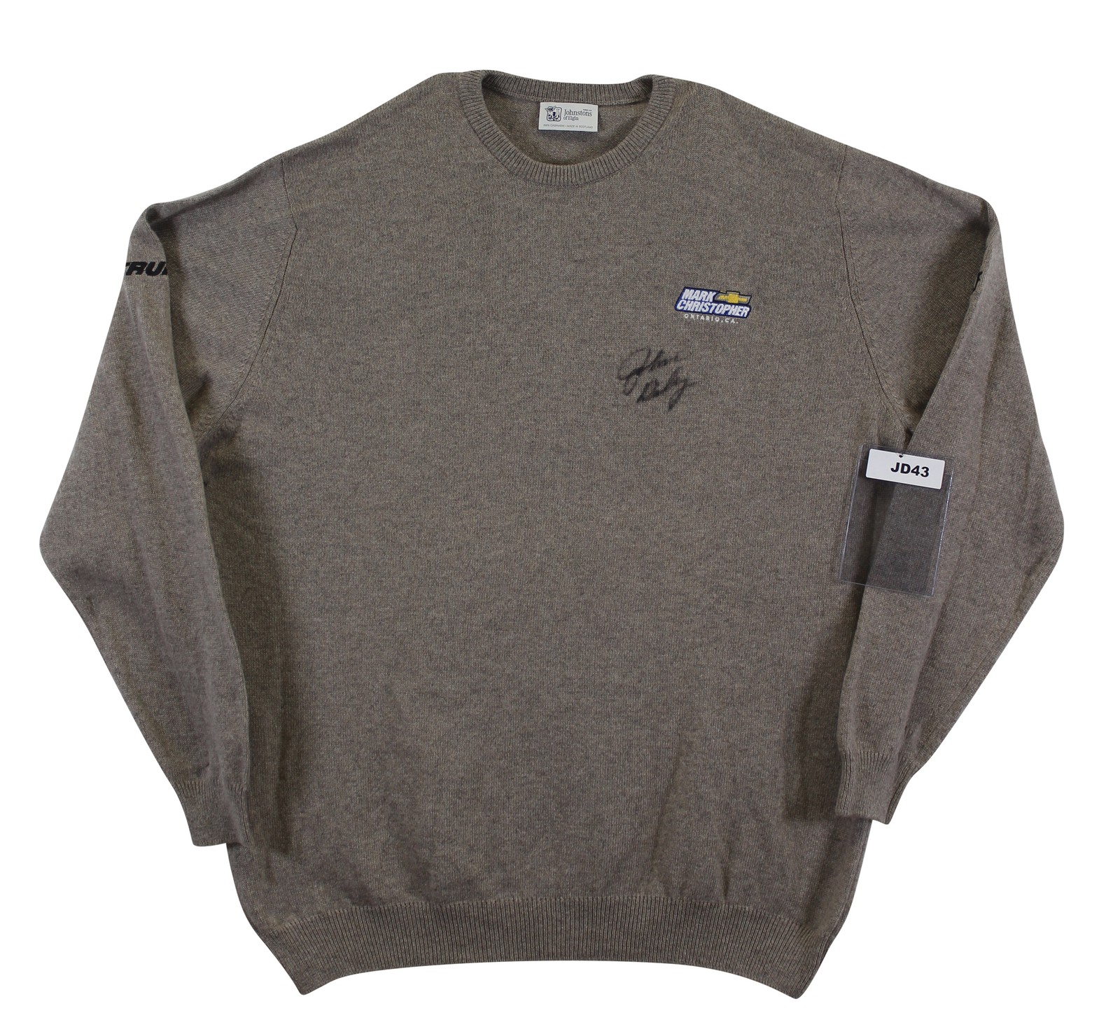 John Daly Signed Match Worn Tan Johnstons of Elgin Cashmere Sweater BAS
