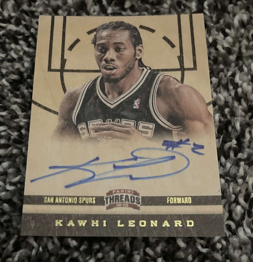 KAWHI LEONARD 2012-13 PANINI THREADS ROOKIE RC AUTOGRAPH ON CARD AUTO SP SPURS
