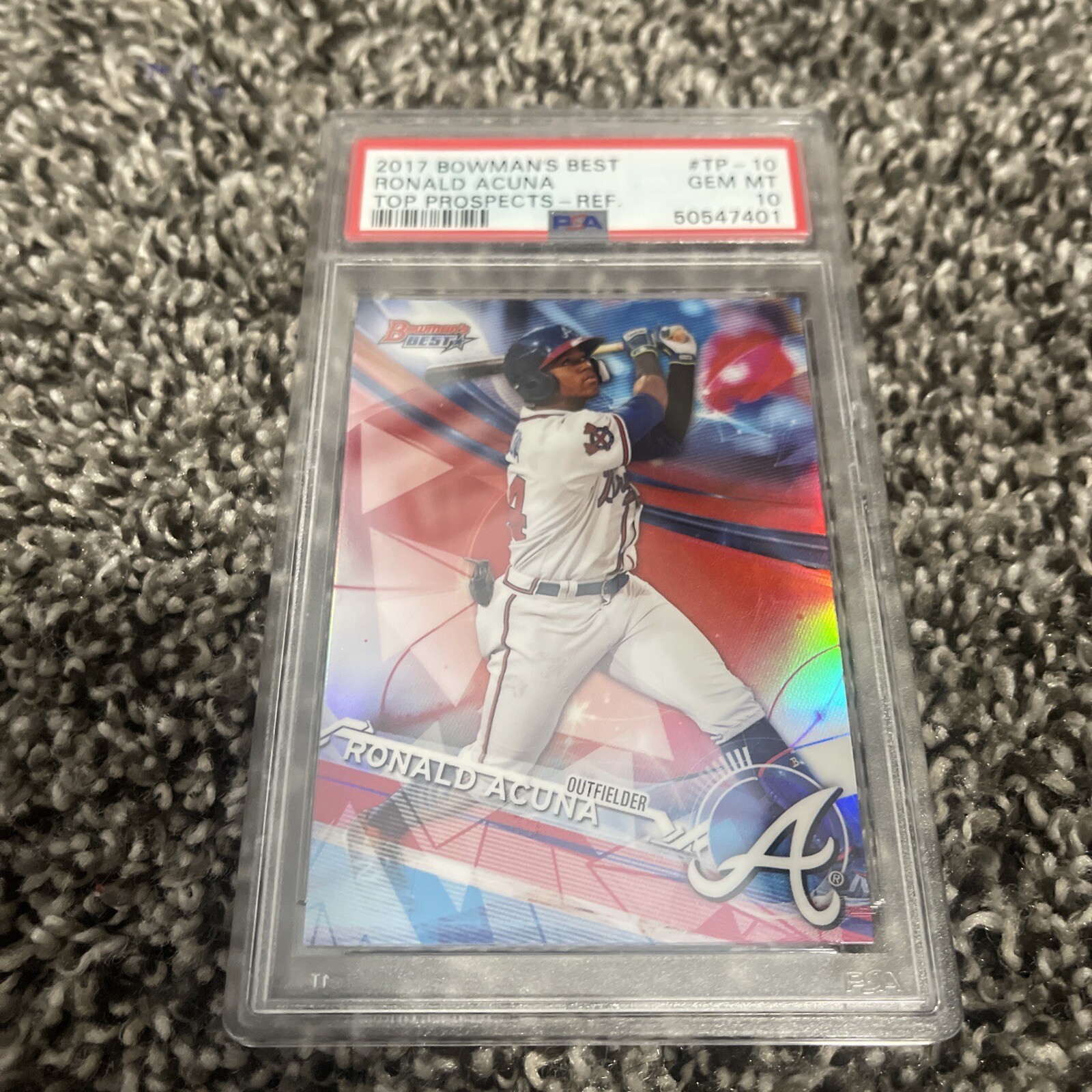2017 Bowman's Best #TP10 Ronald Acuna Jr. Top Prospect Refractor PSA 10