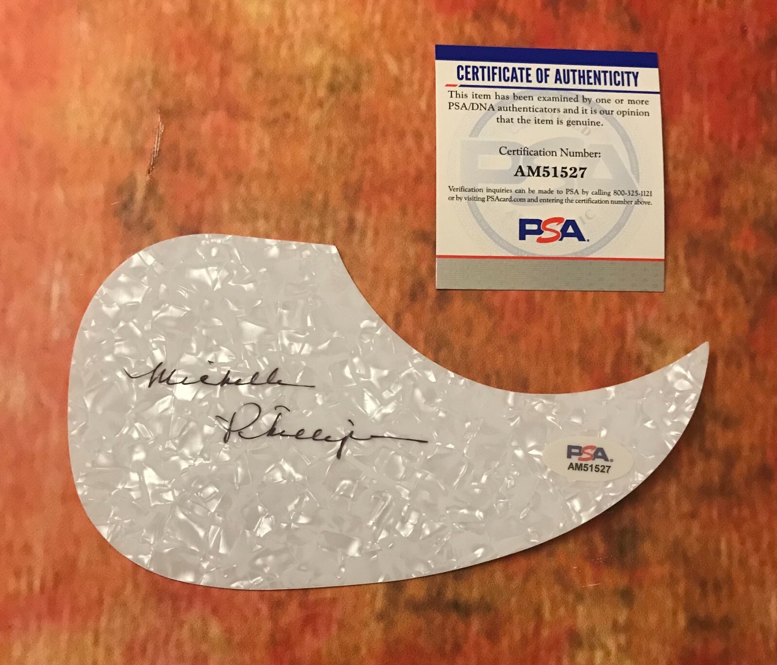 PSA The Mamas and the Papas * MICHELLE PHILLIPS * Signed Acoustic Pickguard COA
