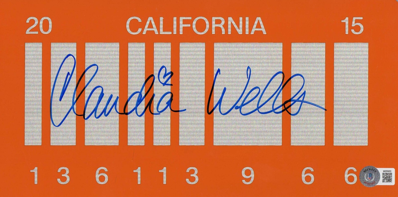 Claudia Wells Signed Back to the Future Part 2 License Plate Auto Beckett
