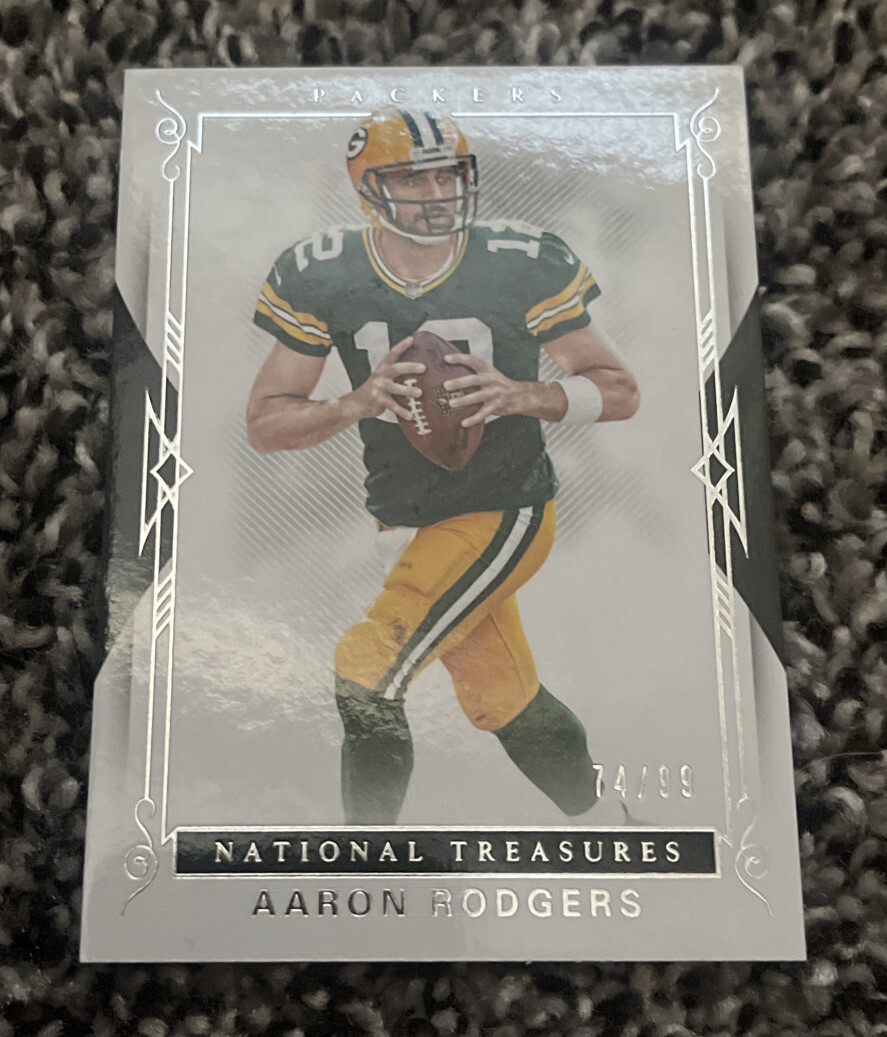2018 NATIONAL TREASURES AARON RODGERS BASE GREEN BAY PACKERS #74/99 HIGH END!
