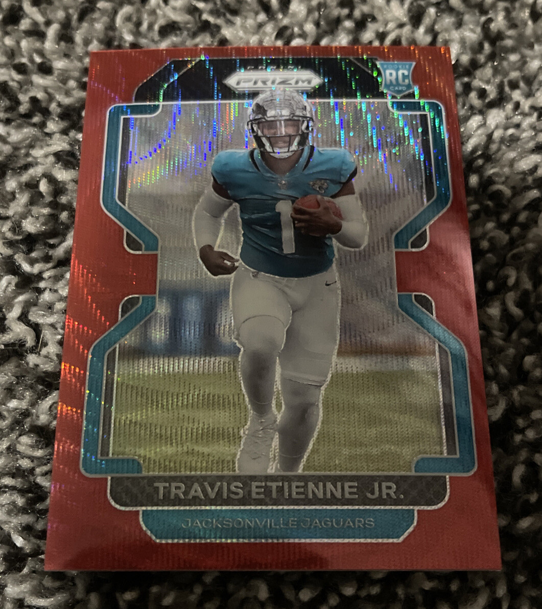 2021 Panini Prizm Rookie Red Wave Prizm /149 Travis Etienne Jr #344 Rookie RC
