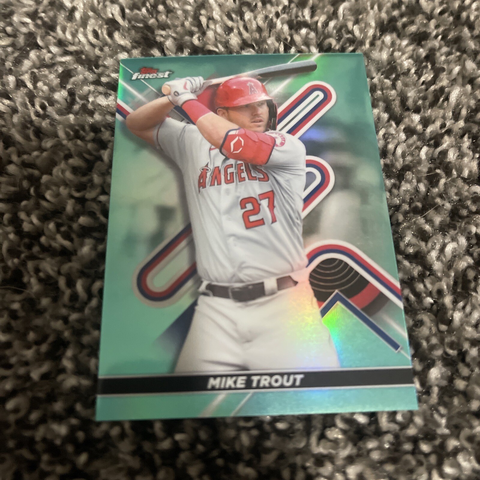 2022 Topps Finest Aqua Refractor /199 Mike Trout #27