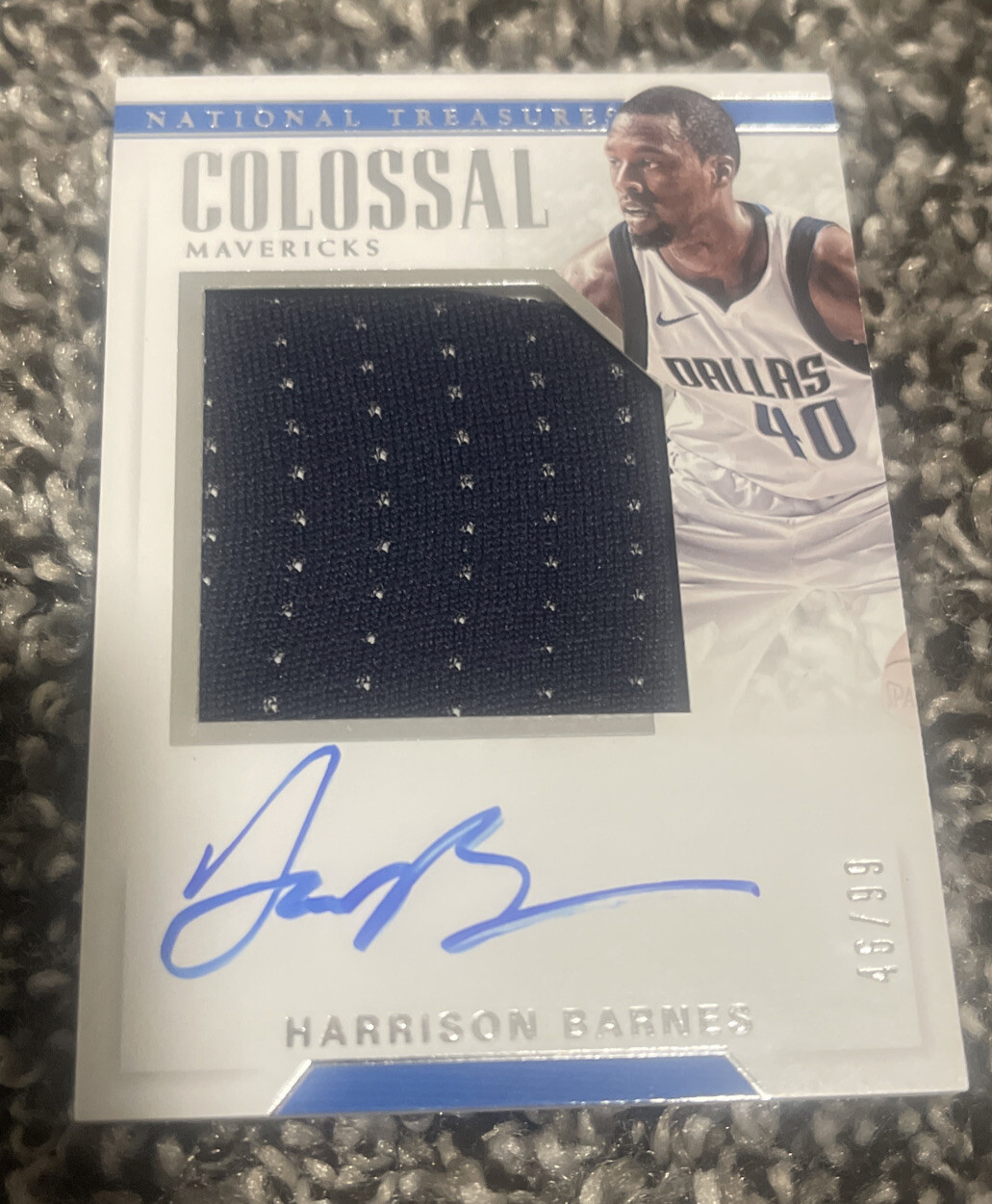 2017 Panini National Treasures Colossal Jersey /99 Harrison Barnes #CJA-HBN Auto