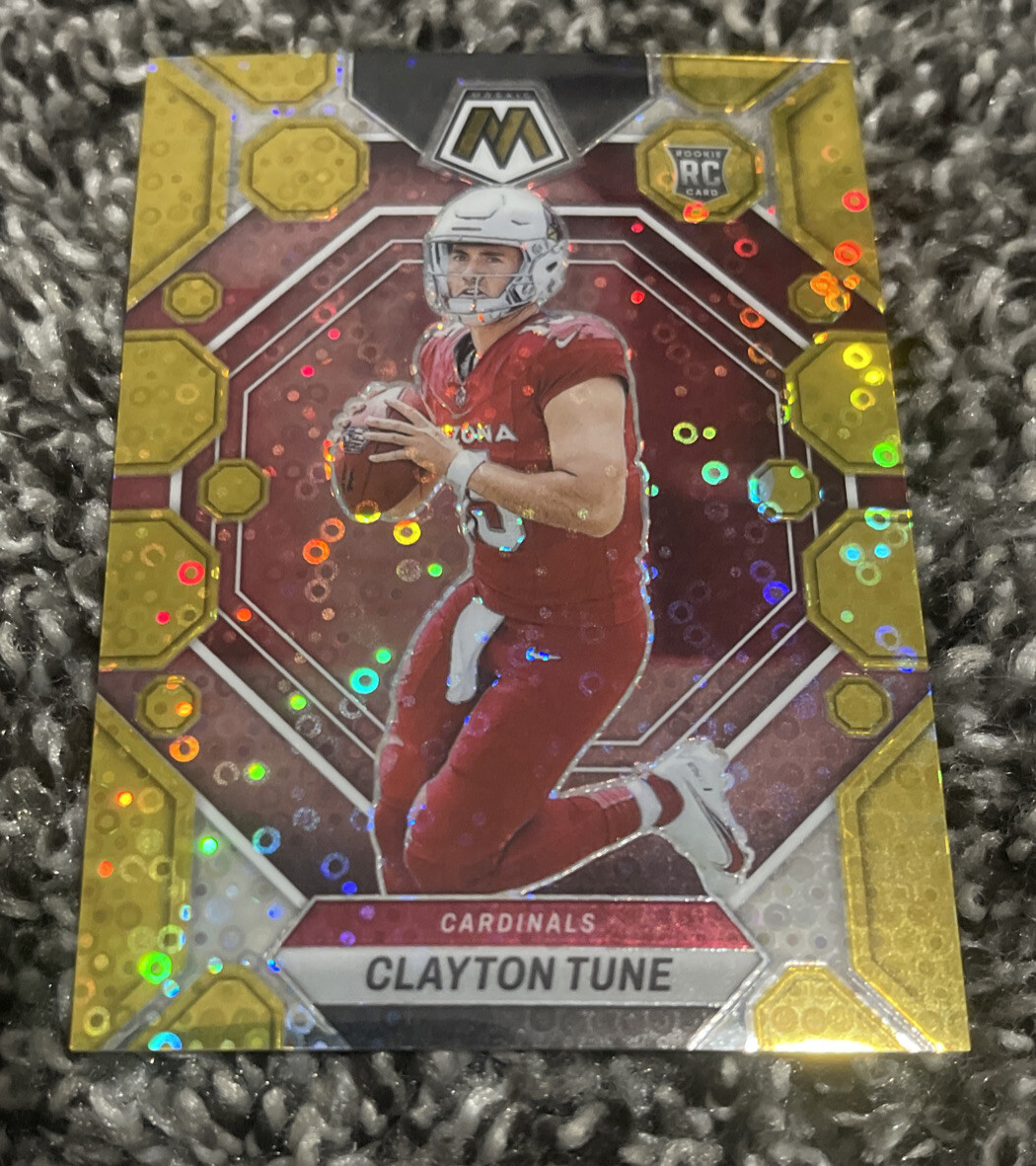 2023 Mosaic Clayton Tune Gold Disco No Huddle 10/10 Cardinals RC True Rookie
