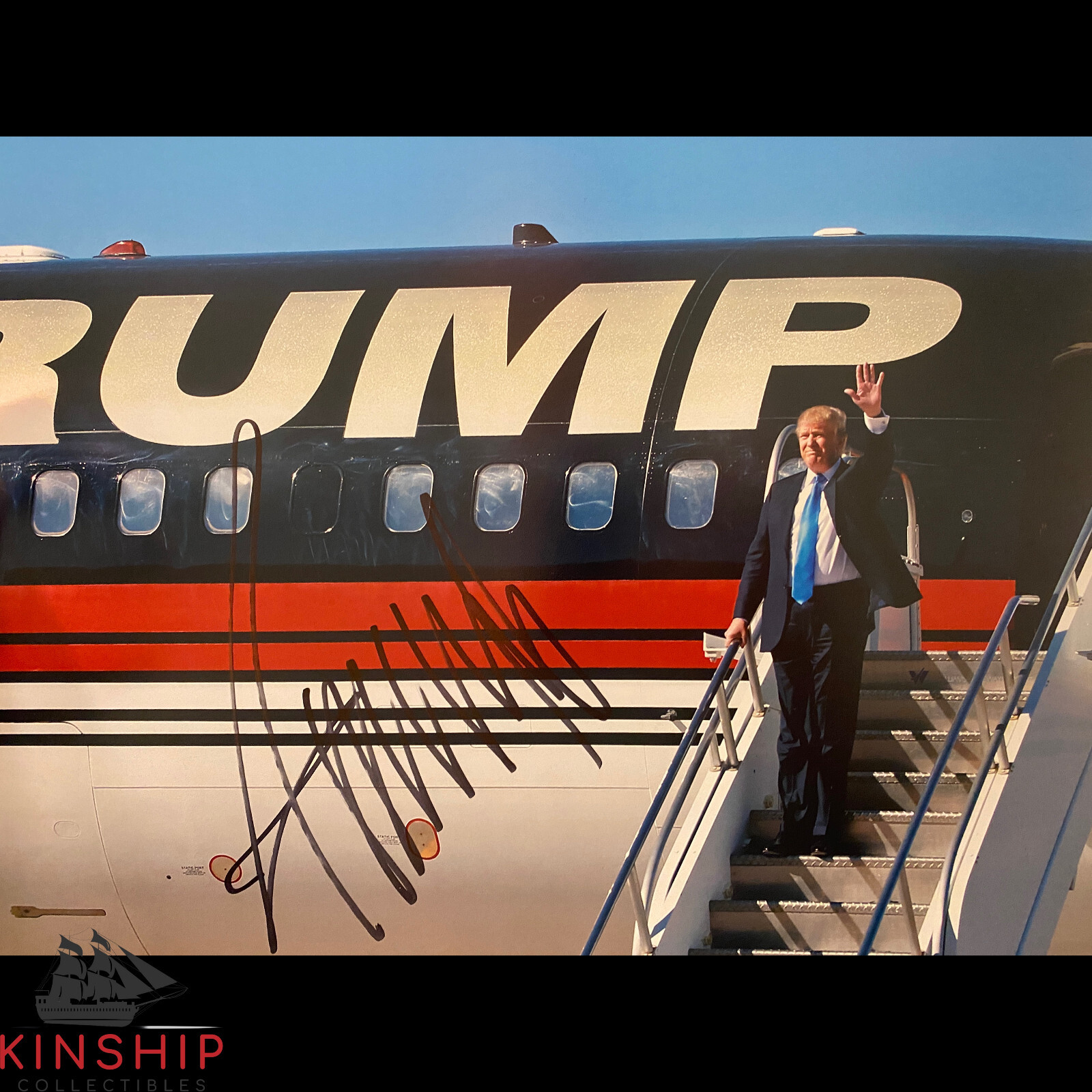 President Donald Trump signed 11x14 Color Photo JSA LOA Bold Auto DeSantis B919