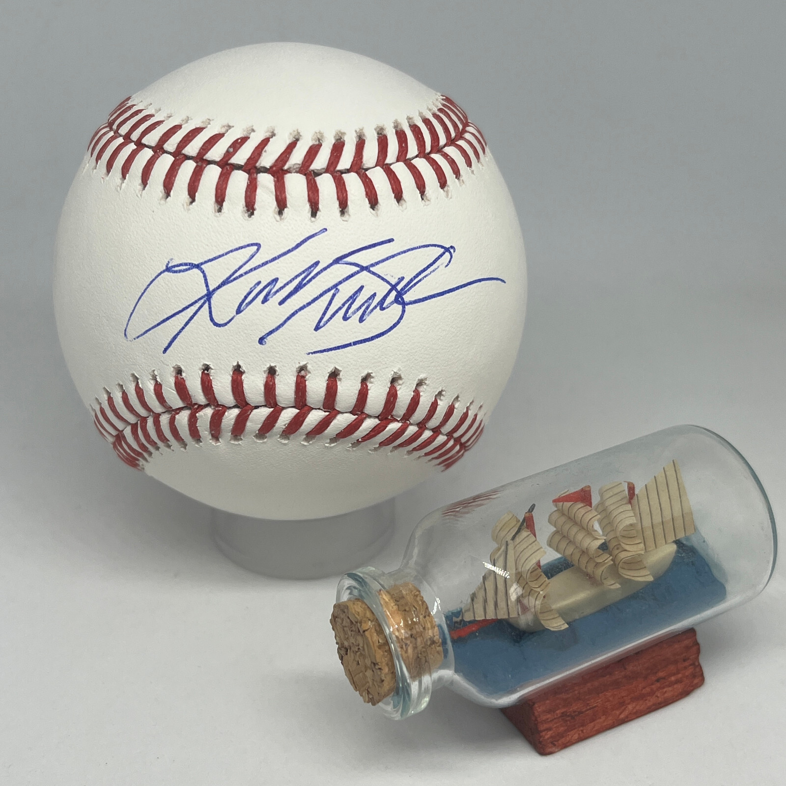 Kurt Busch signed Rawlings OML Baseball JSA COA Nascar Racing Auto A2926
