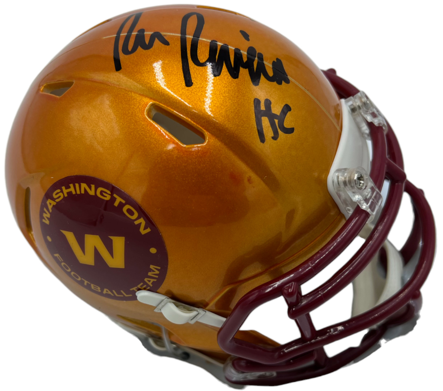 RON RIVERA SIGNED WASHINGTON COMMANDERS FLASH FOOTBALL MINI HELMET JSA
