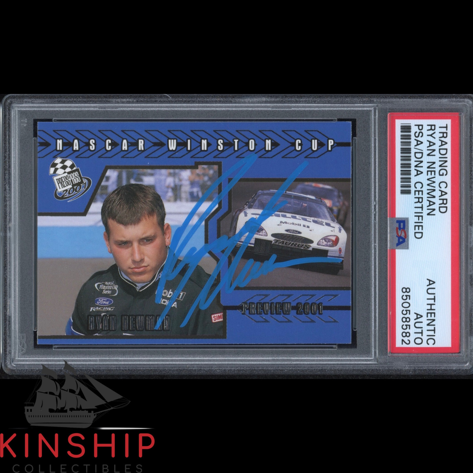 Ryan Newman signed 2001 Press Pass Rookie Card PSA DNA Slabbed Nascar Auto CQTY
