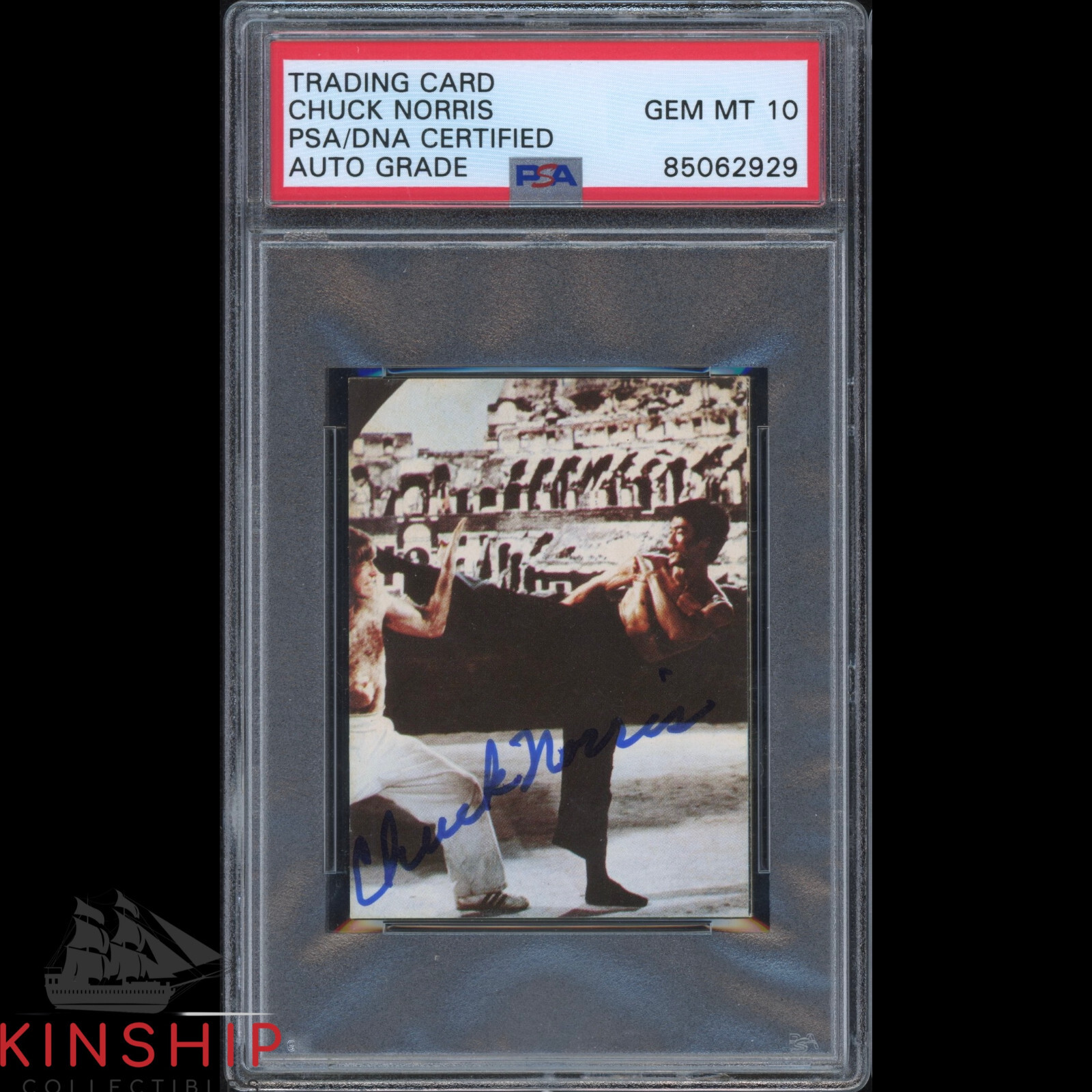 New ListingChuck Norris signed 1974 Yamakatsu Card PSA DNA Slab Bruce Lee #91 Auto 10 C2138
