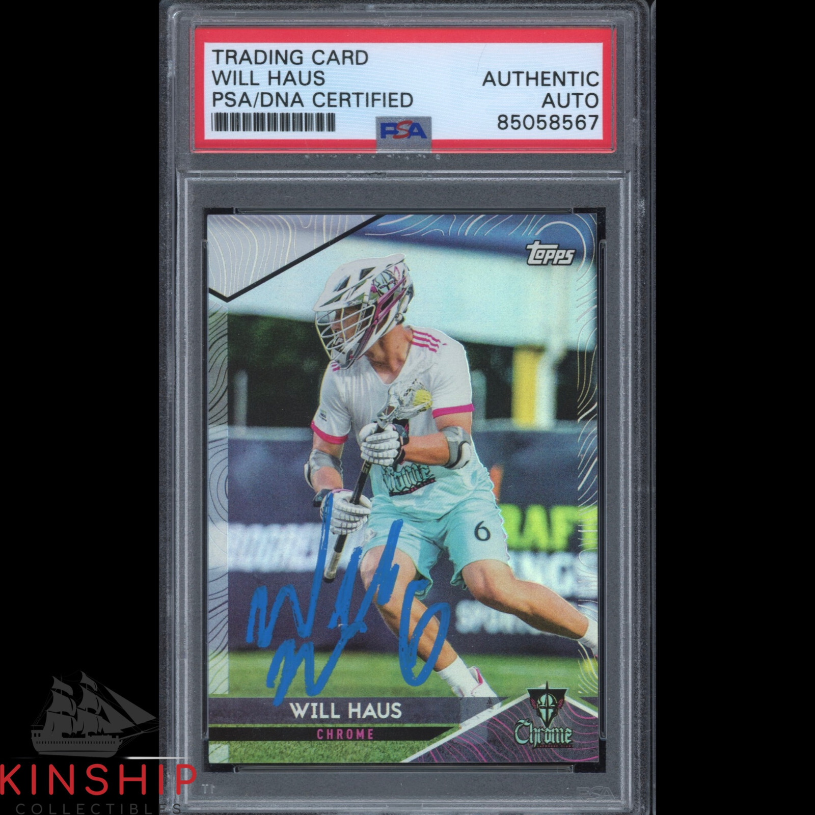 New ListingWill Haus signed Topps Trading Card PSA DNA Slab Lacrosse PLL Auto C2162
