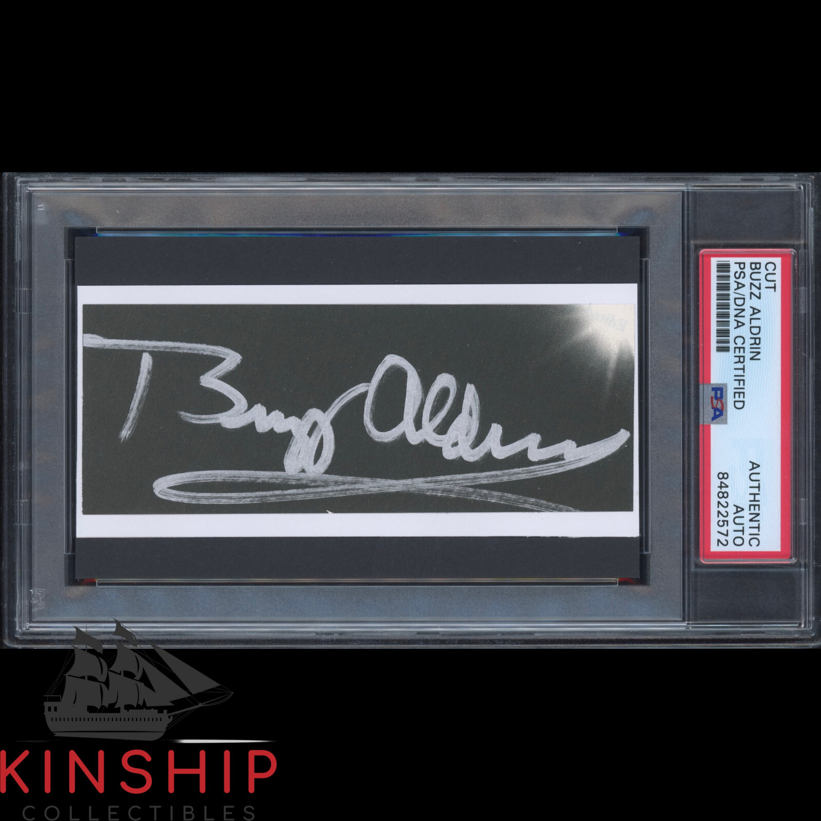 Buzz Aldrin signed Cut PSA DNA Slabbed Auto Apollo 11 Space Astronaut Bold C2184