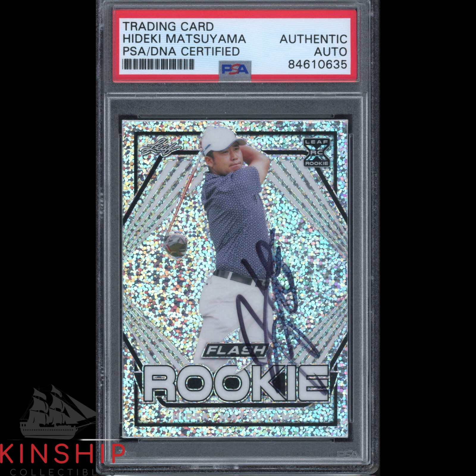 Hideki Matsuyama signed 2011 Leaf Flash Rookie Card PSA DNA Masters Auto C2169