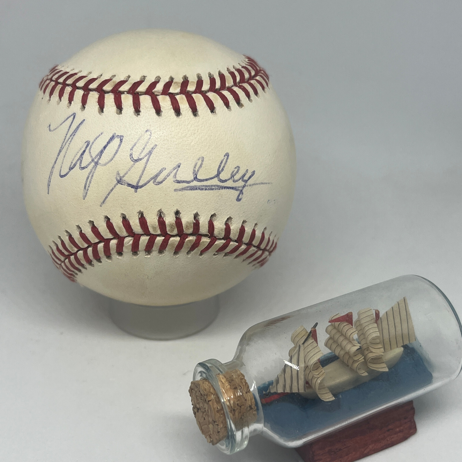 New ListingNap Gulley signed Rawlings OAL Baseball BAS Beckett COA Negro League Auto A2955