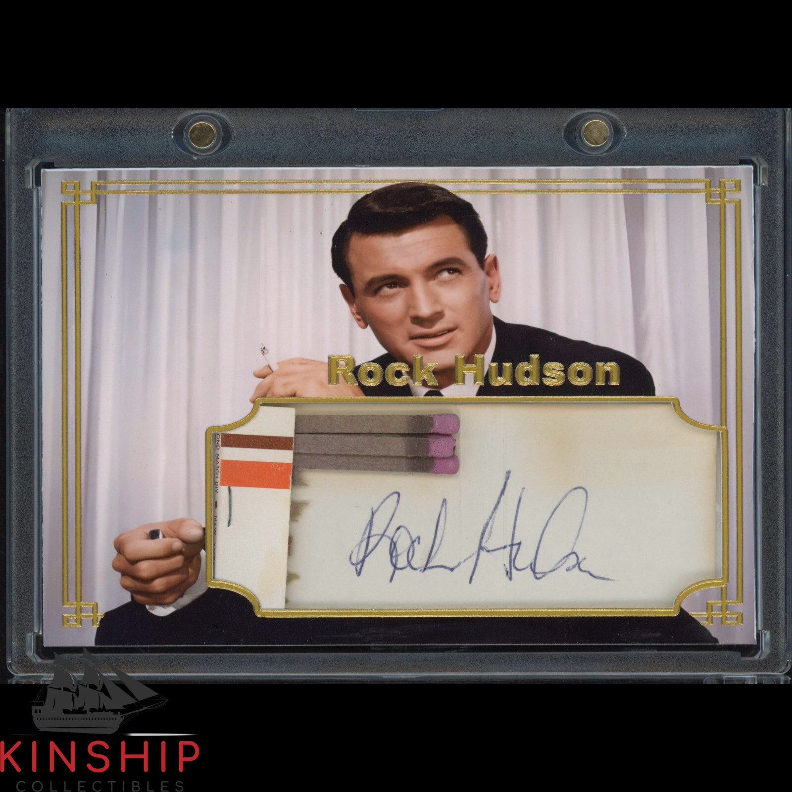 New ListingRock Hudson signed Cut Custom Card JSA COA Rare Actor Auto Matchbook Prop Z1453