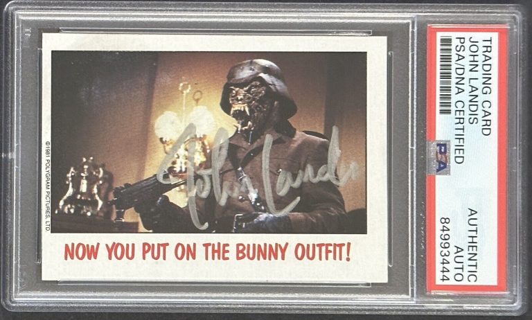 1988 TOPPS FRIGHT FLICKS SIGNED AMERICAN WEREWOLF JOHN LANDIS DIRECTOR PSA DNA COLLECTIBLE MEMORABILIA