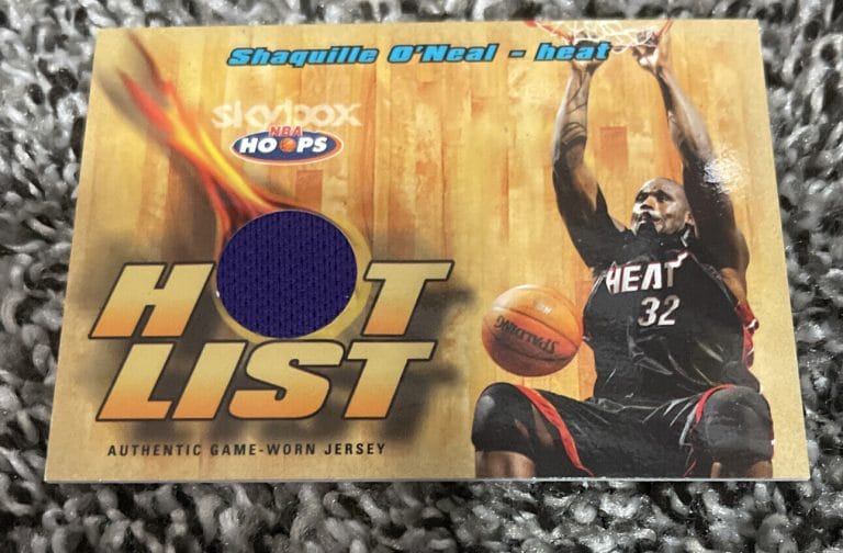 2004-05 NBA HOOPS HOT LIST JERSEYS SHAQUILLE O’NEAL #HL/SO HEAT LAKERS PURPLE!! COLLECTIBLE MEMORABILIA