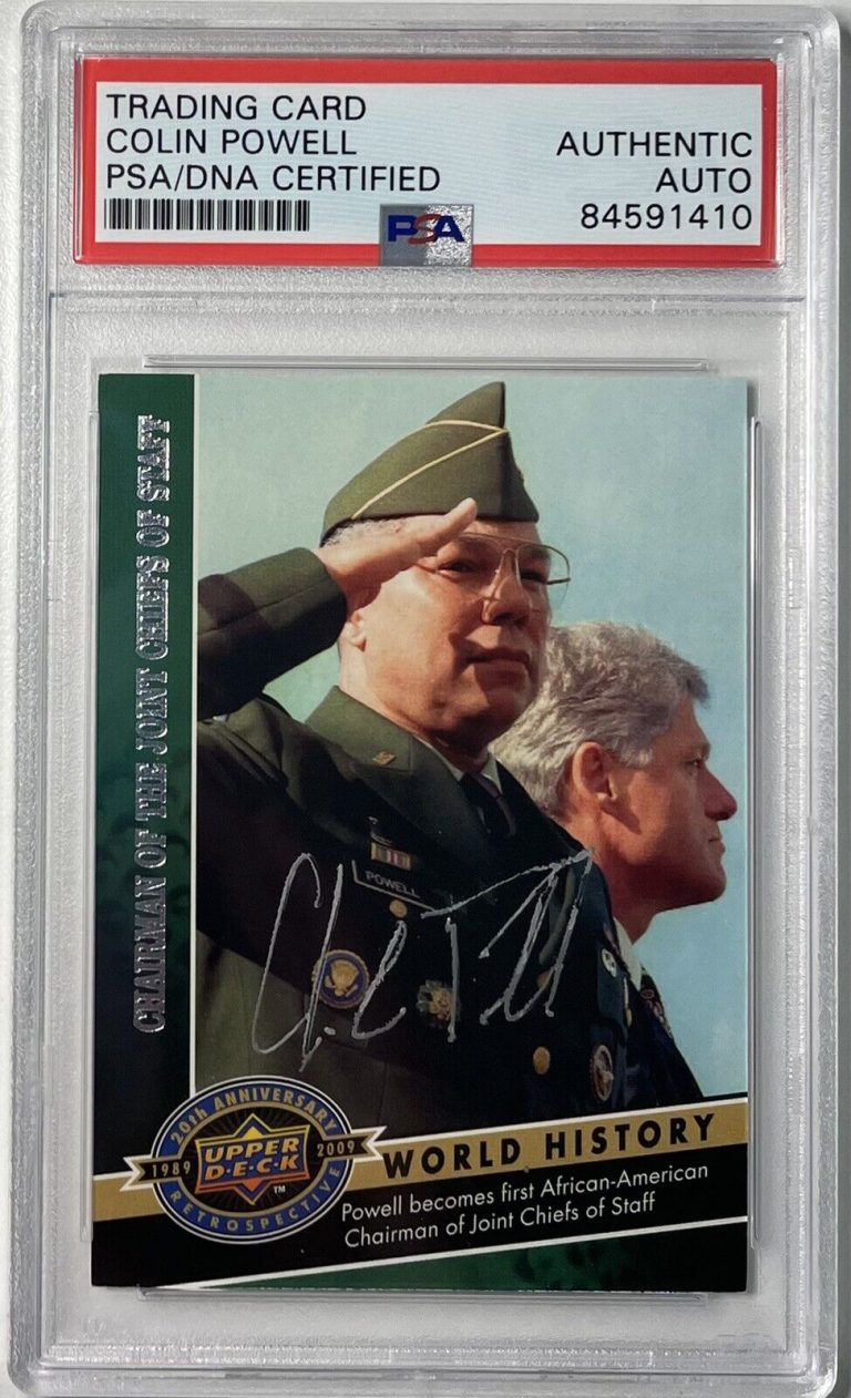2009 UPPER DECK GENERAL COLIN POWELL SIGNED AUTOGRAPH PSA DNA CERTIFIED COLLECTIBLE MEMORABILIA
