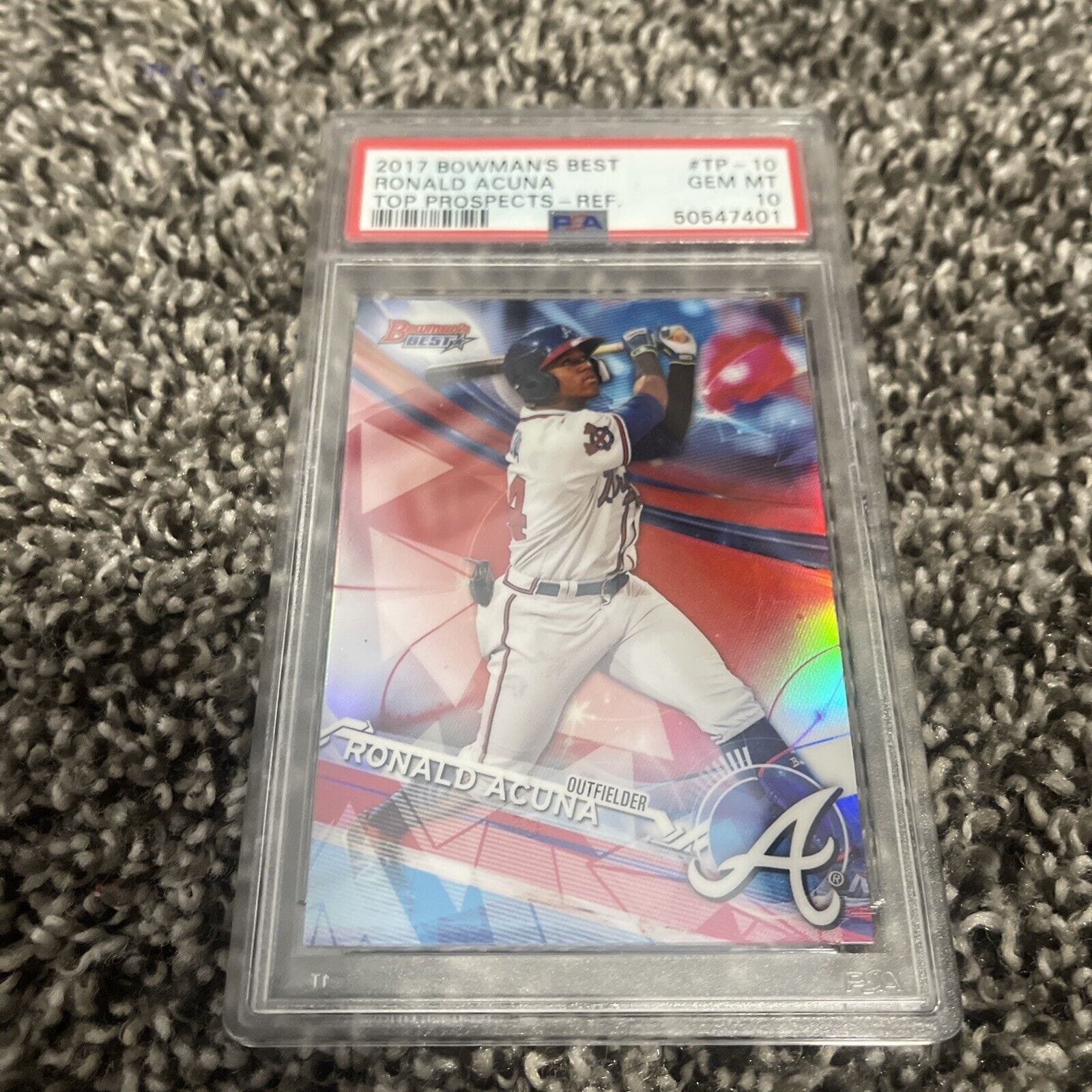 2017 Bowman's Best #TP10 Ronald Acuna Jr. Top Prospect Refractor PSA 10 |  Autographia