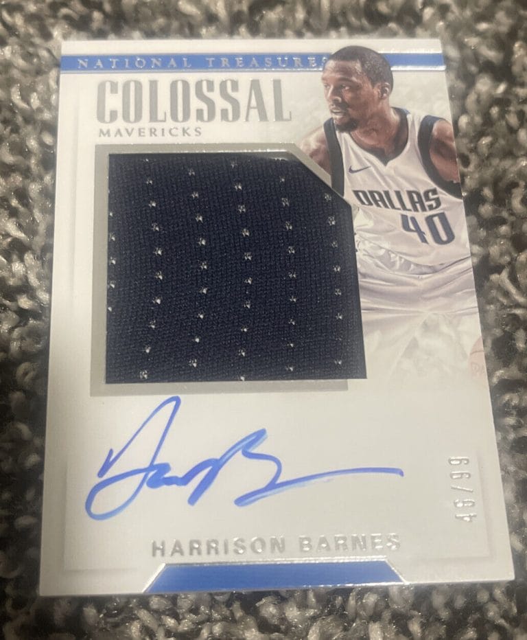 2017 PANINI NATIONAL TREASURES COLOSSAL JERSEY /99 HARRISON BARNES #CJA-HBN AUTO COLLECTIBLE MEMORABILIA