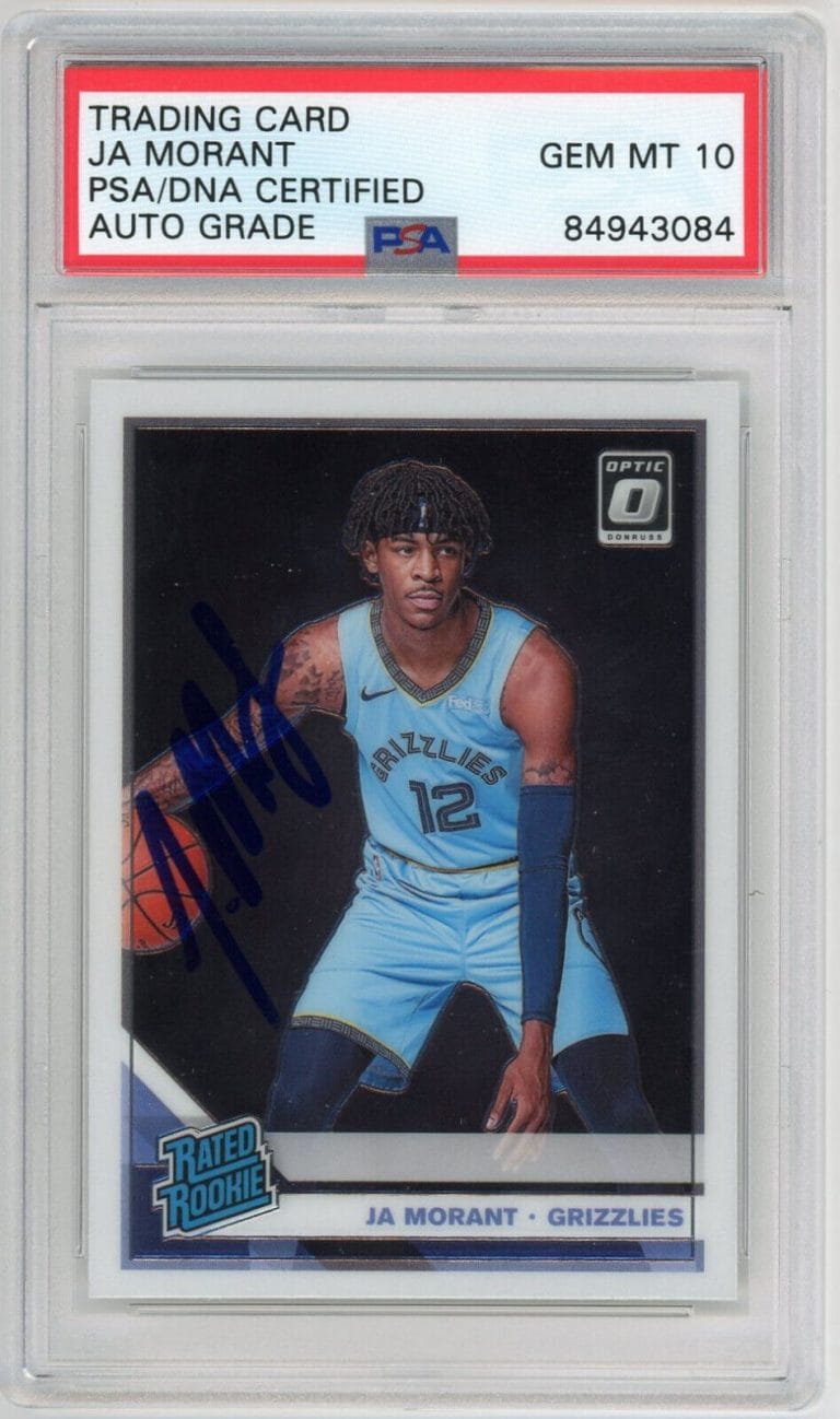 2019 PANINI DONRUSS OPTIC JA MORANT AUTOGRAPHE ROOKIE #168 RC AUTO PSA GEM MT 10
 COLLECTIBLE MEMORABILIA