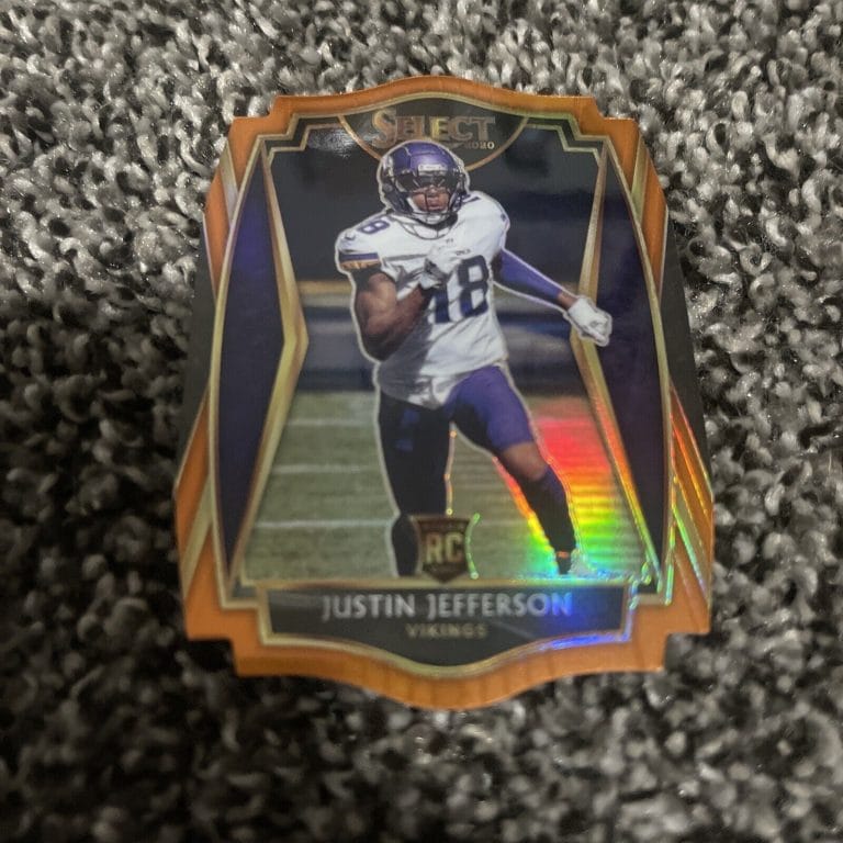 2020 PANINI SELECT PREMIER LEVEL ORANGE PRIZM DIE-CUT JUSTIN JEFFERSON ROOKIE RC COLLECTIBLE MEMORABILIA